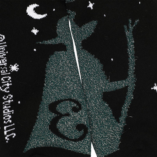Wicked Elphaba and Glinda Silhouette Scalloped Cuff Ankle Sock 5-Pack