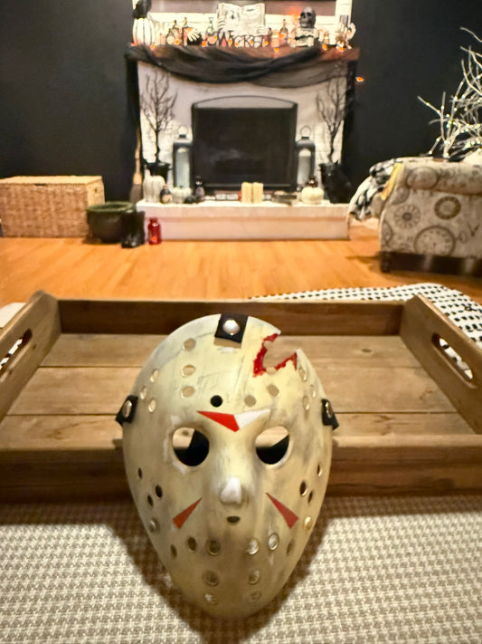 13X Studios Bloody Battle-Damaged Jason Inspired Hockey Mask, original unedited product photo IMG_9470
