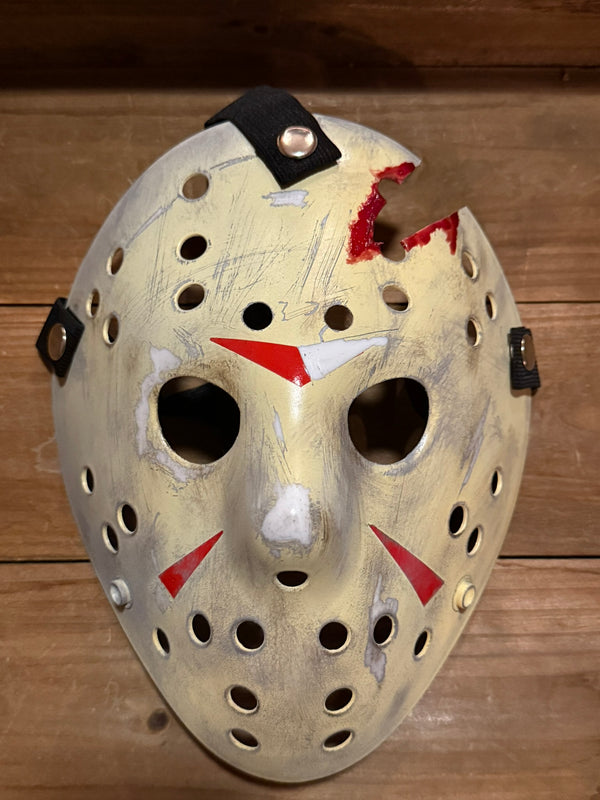 13X Studios Bloody Battle-Damaged Jason Inspired Hockey Mask, original unedited product photo IMG_9471