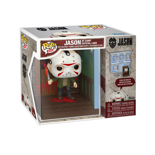 Boxed Jason at Camp Crystal Lake Funko Pop! Nook figure showing the figure and Camp Crystal Lake diorama through the front window