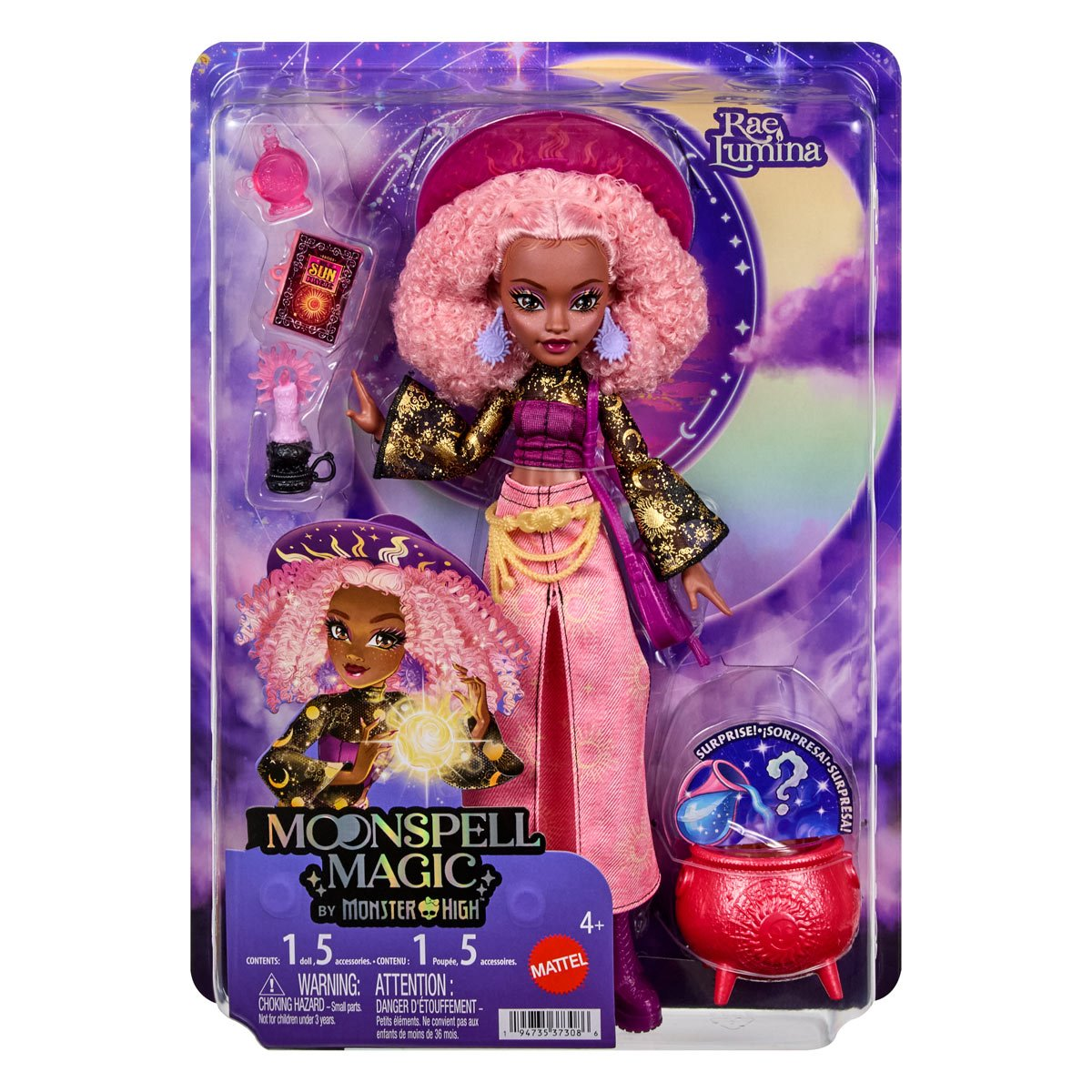 Moonspell Magic By Monster High Rae Lumina Doll - Official Mattel packaging box front view