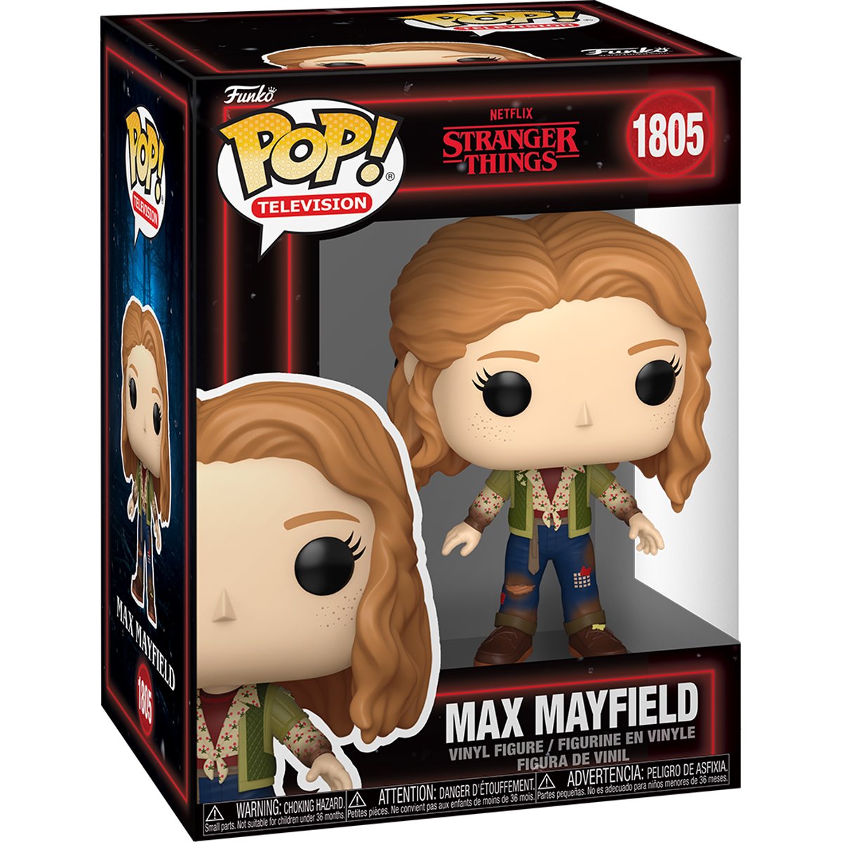 Stranger Things Max Mayfield Funko Pop! Television vinyl figure #1805 displayed inside its window box, shown from a front three-quarter view