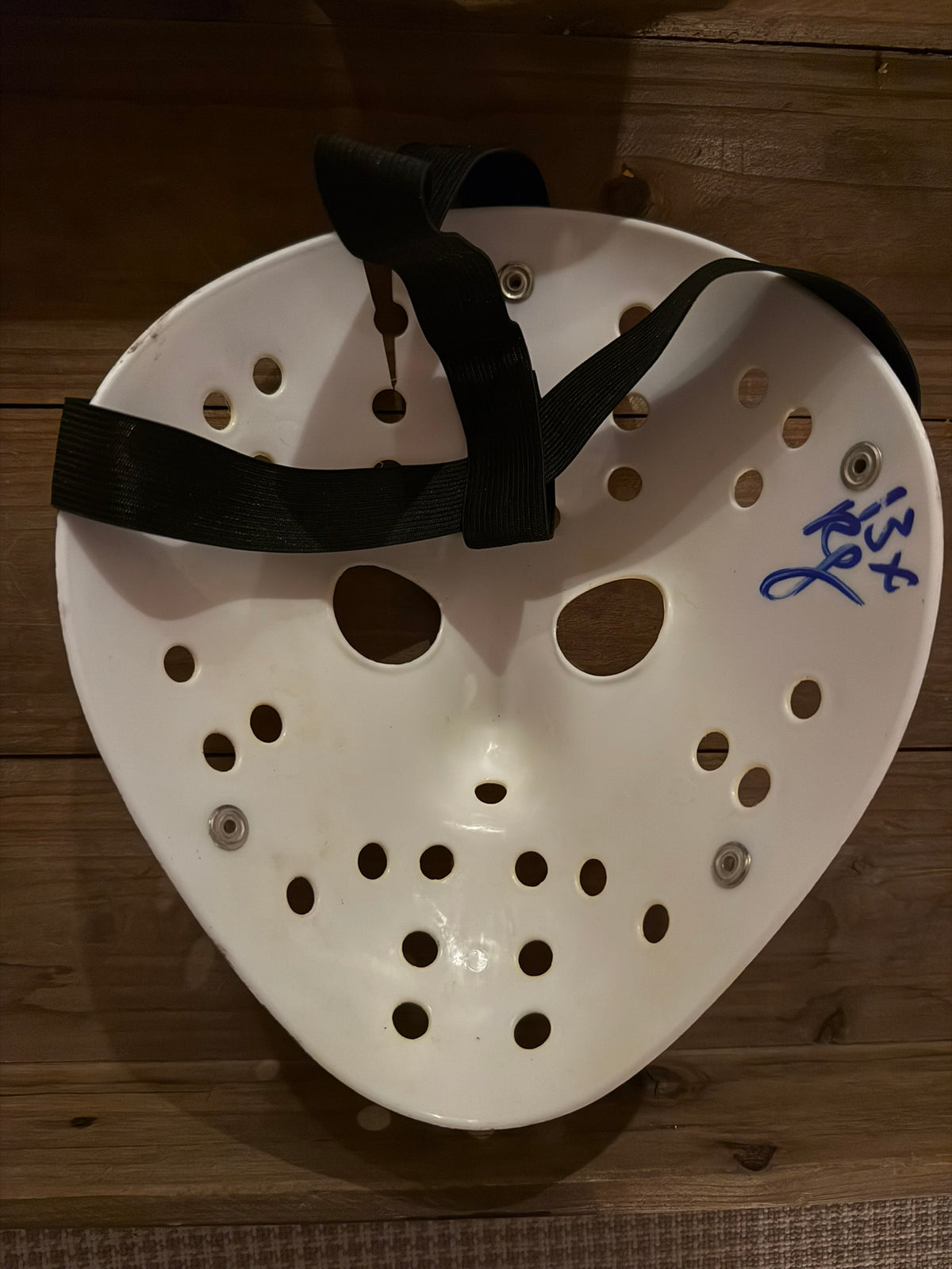 13X Studios Weathered Yellow Axe-Cut Jason Inspired Hockey Mask - original photo IMG_9456