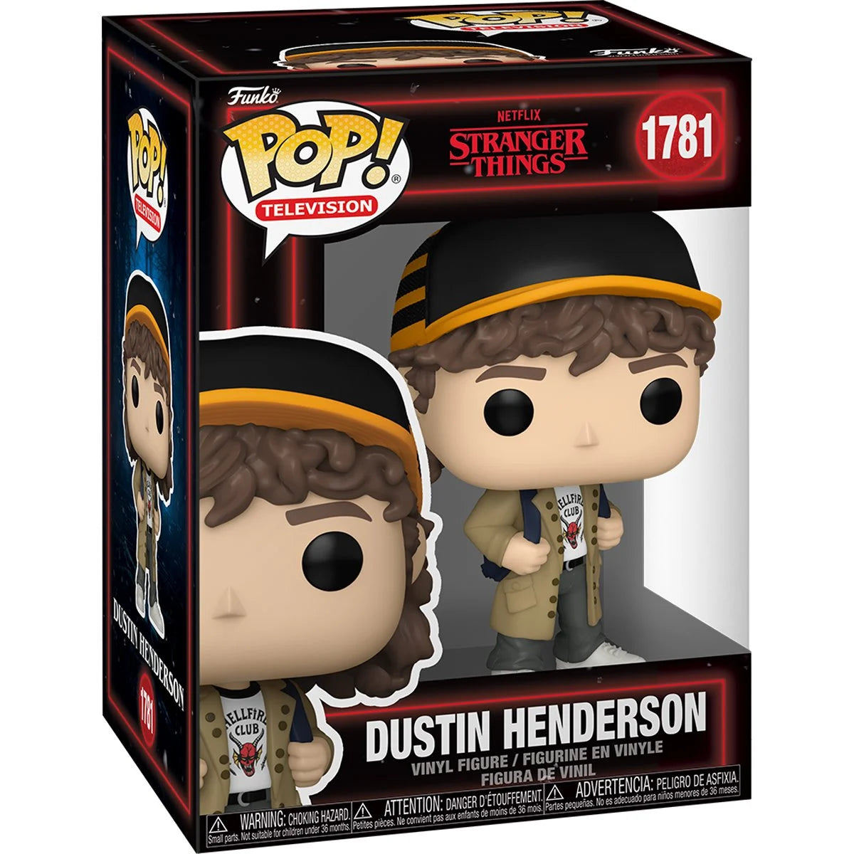 Stranger Things Season 5 Dustin Henderson Funko Pop! Vinyl Figure #1781 in its front-facing display box
