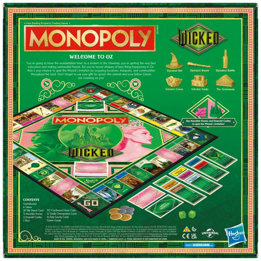 Wicked Edition Monopoly board game by Mattel