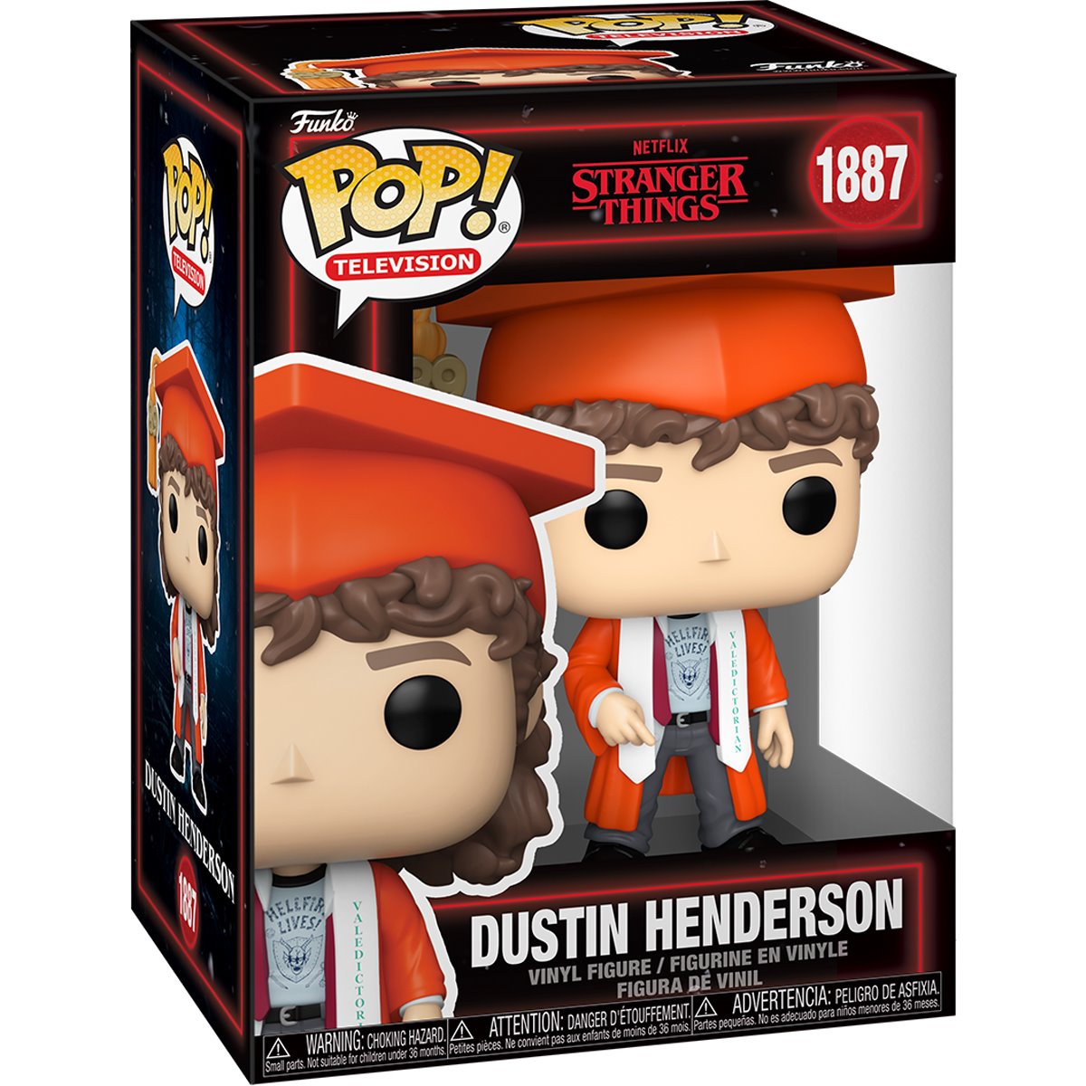 Stranger Things Season 5 Dustin Henderson Funko Pop! Vinyl Figure #1887 official alternate product view