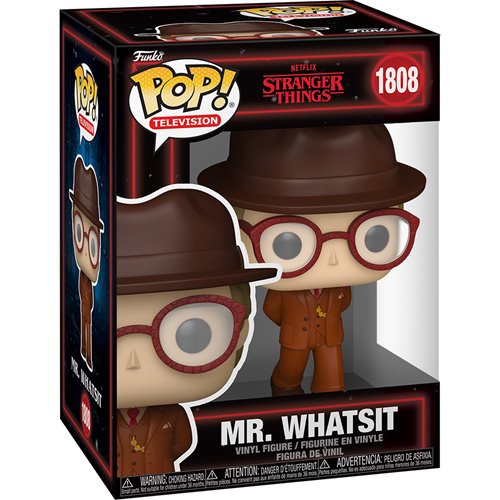 Stranger Things Mr. Whatsit Funko Pop! Vinyl Figure #1808 in branded display box, shown from a front three-quarter view
