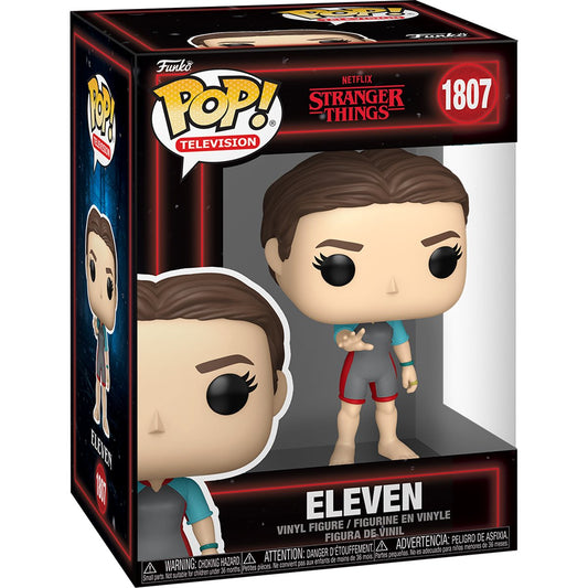 Stranger Things Eleven Funko Pop! Television vinyl figure #1807 in window box, three-quarter front view