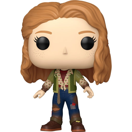 Stranger Things Max Mayfield Wave 5B Funko Pop! vinyl figure #1805 shown front-facing with long light-brown hair, green vest, floral shirt, patched blue jeans, and brown shoes