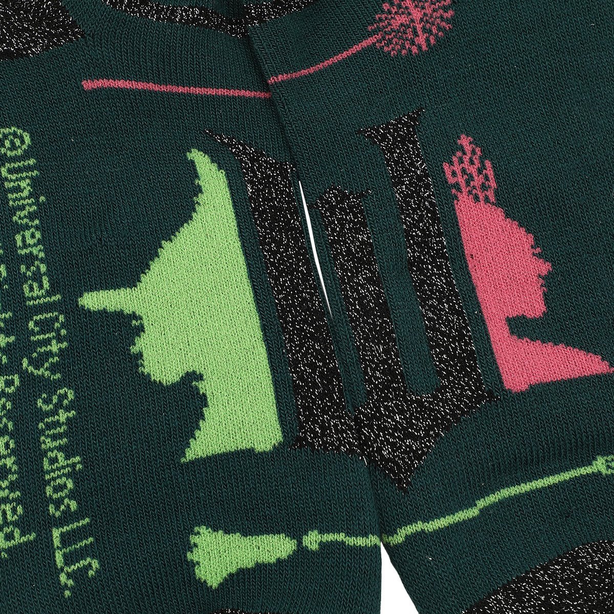 Wicked Elphaba and Glinda Silhouette Scalloped Cuff Ankle Sock 5-Pack