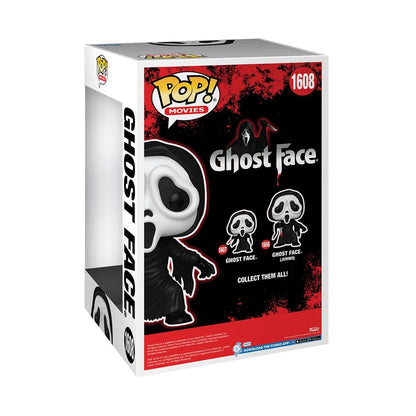 Back of the Ghost Face Jumbo Funko Pop! Vinyl Figure #1608 box showing Ghost Face artwork and product images
