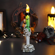 Load image into Gallery viewer, Halloween LED Lights Horror Skull Ghost Holding Candle
