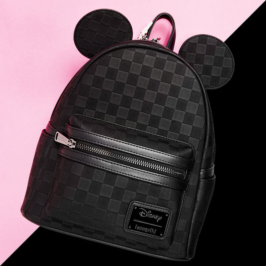 Disney Mickey Ear Checkerboard Mini Backpack - Loungefly official gallery view 2