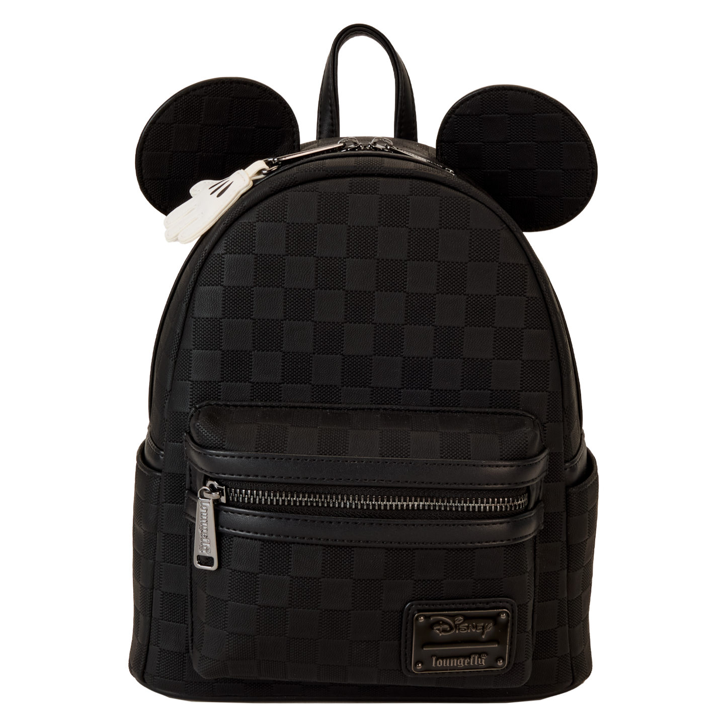 Disney Mickey Ear Checkerboard Mini Backpack - Loungefly front view
