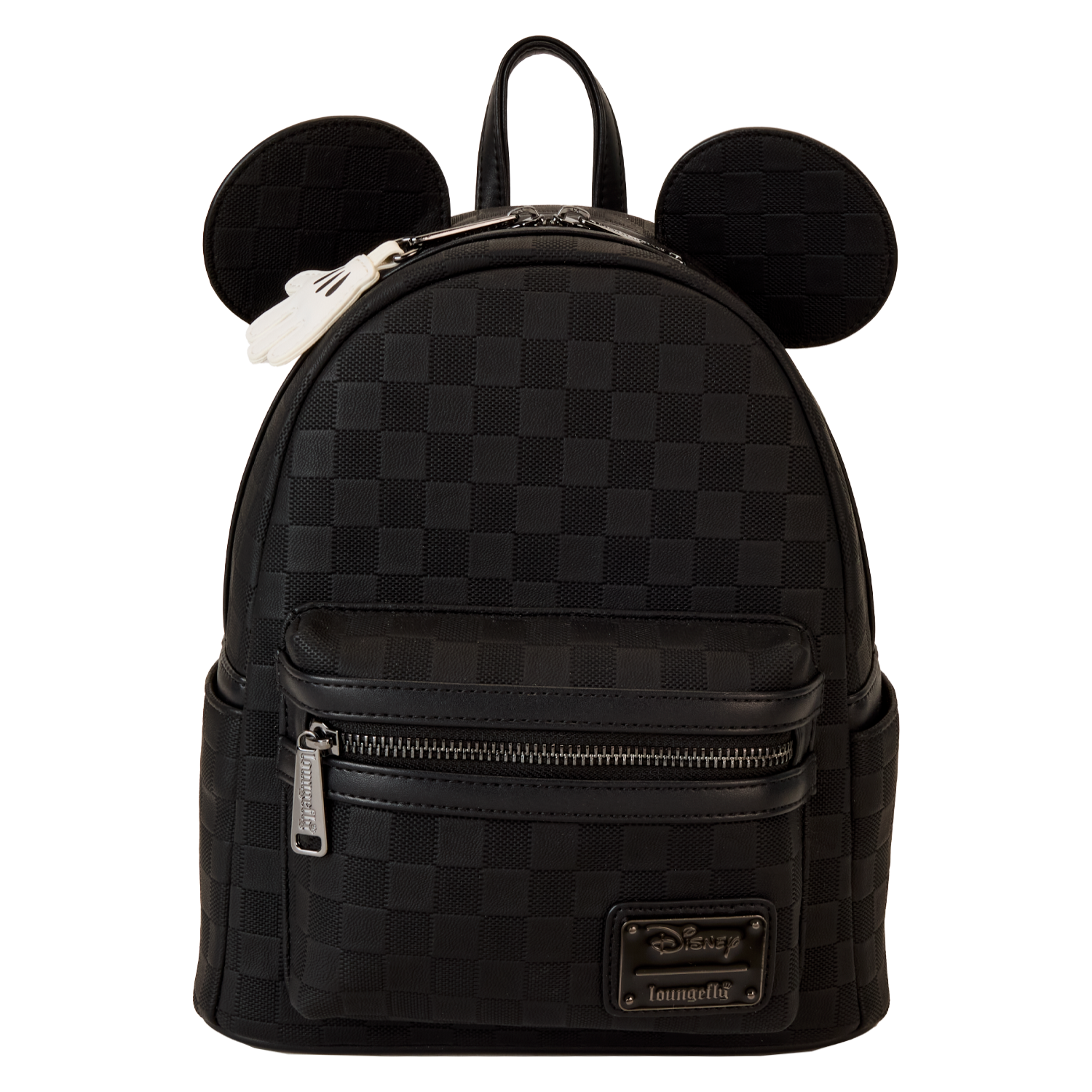 Disney Mickey Ear Checkerboard Mini Backpack - Loungefly front view