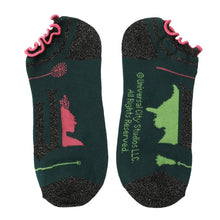 Load image into Gallery viewer, Wicked Elphaba and Glinda Silhouette Scalloped Cuff Ankle Sock 5-Pack
