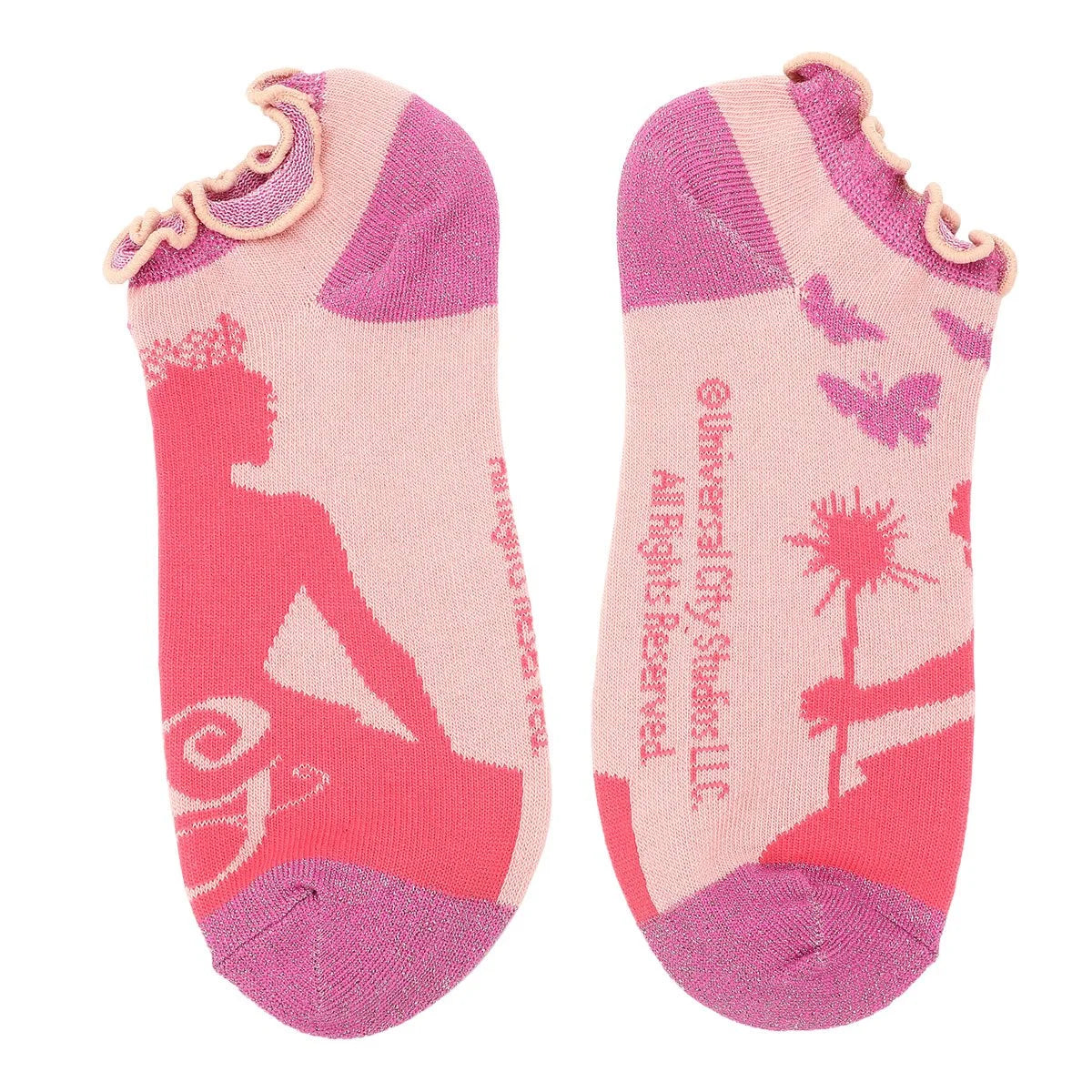 Wicked Elphaba and Glinda Silhouette Scalloped Cuff Ankle Sock 5-Pack